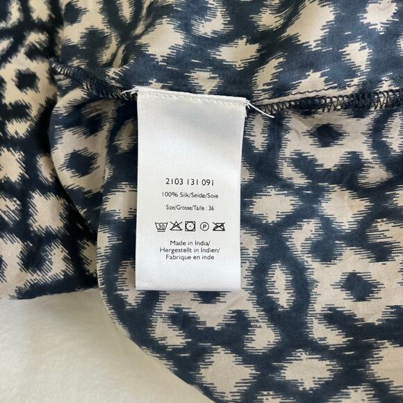 DAY Birger Et Mikkelsen 100% Silk Navy Cream Tunic Dress, Size 36/Small - Picture 8 of 10